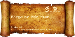 Bergauer Márton névjegykártya