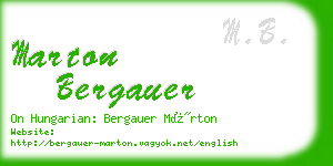 marton bergauer business card